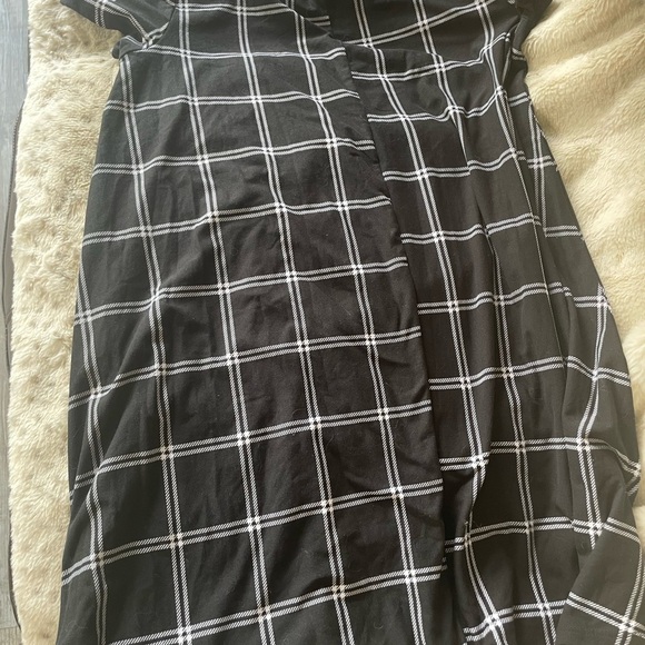 Derek Heart Junior's Puff-Paint Plaid Swing Jersey Dress Black Sz L - Picture 5 of 7